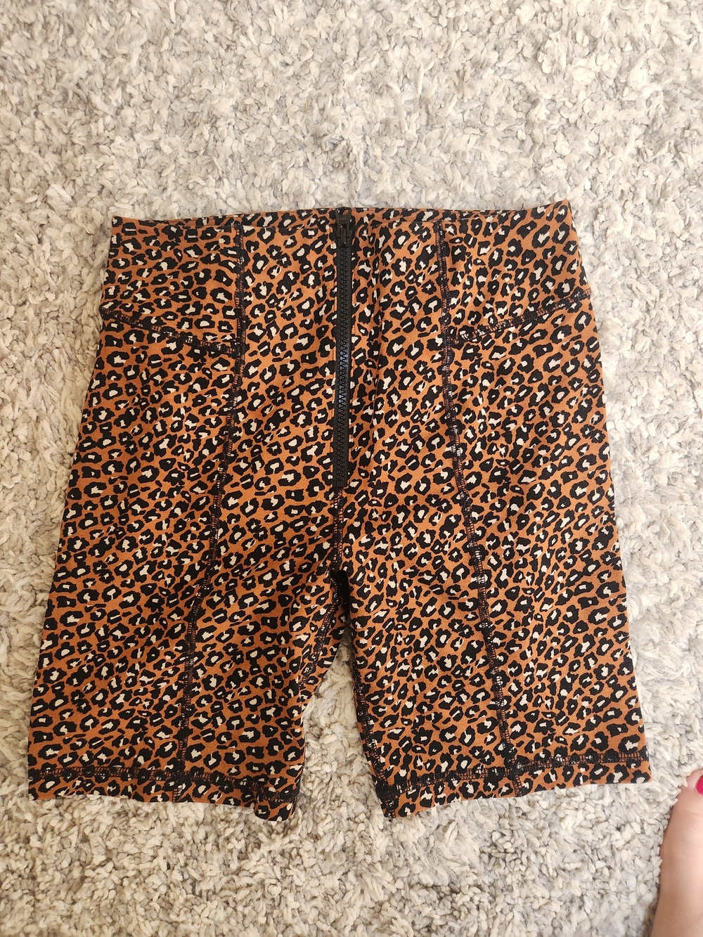 Free People Brown Leopard Print Biker Shorts